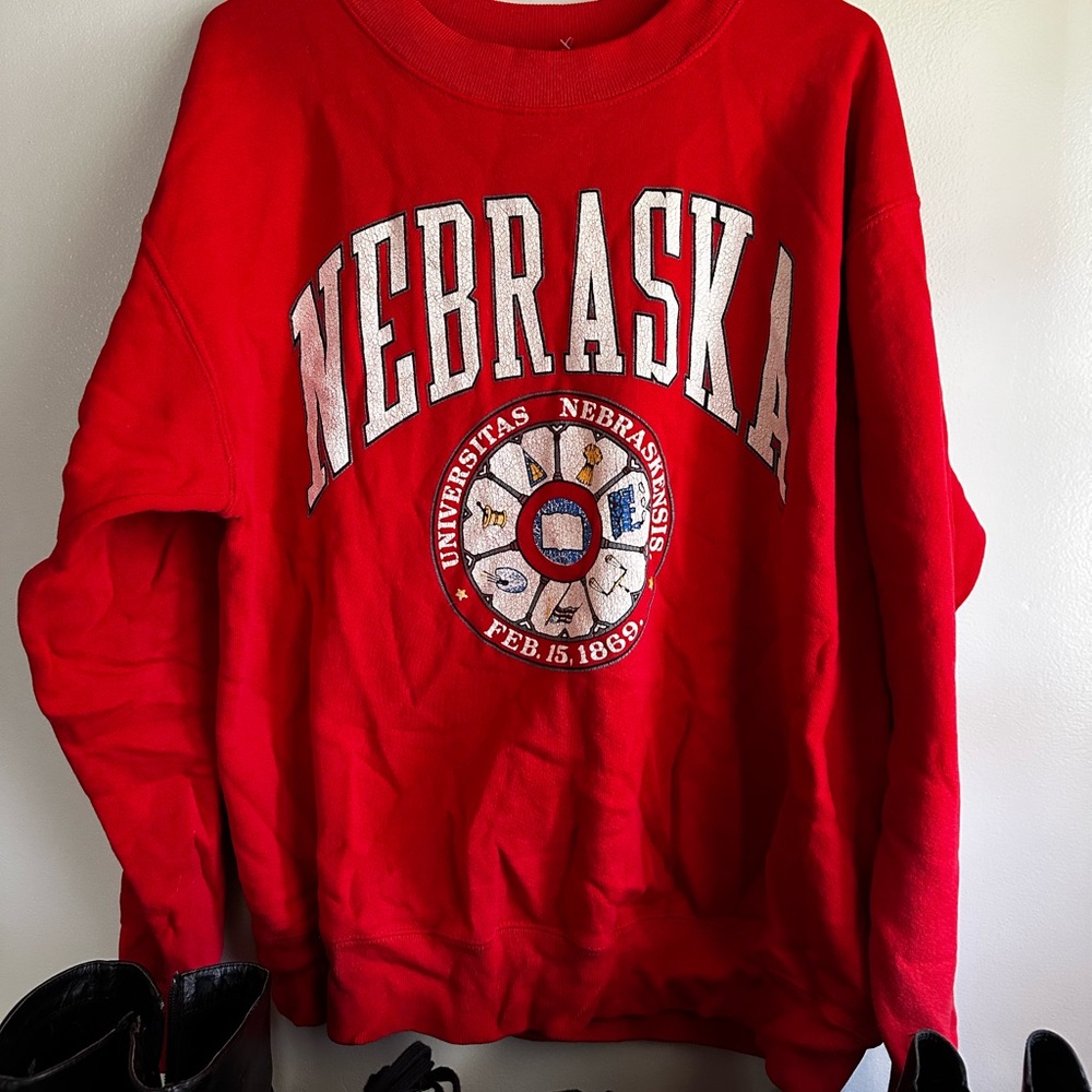 Vintage Red University of Nebraska Sweatshirt